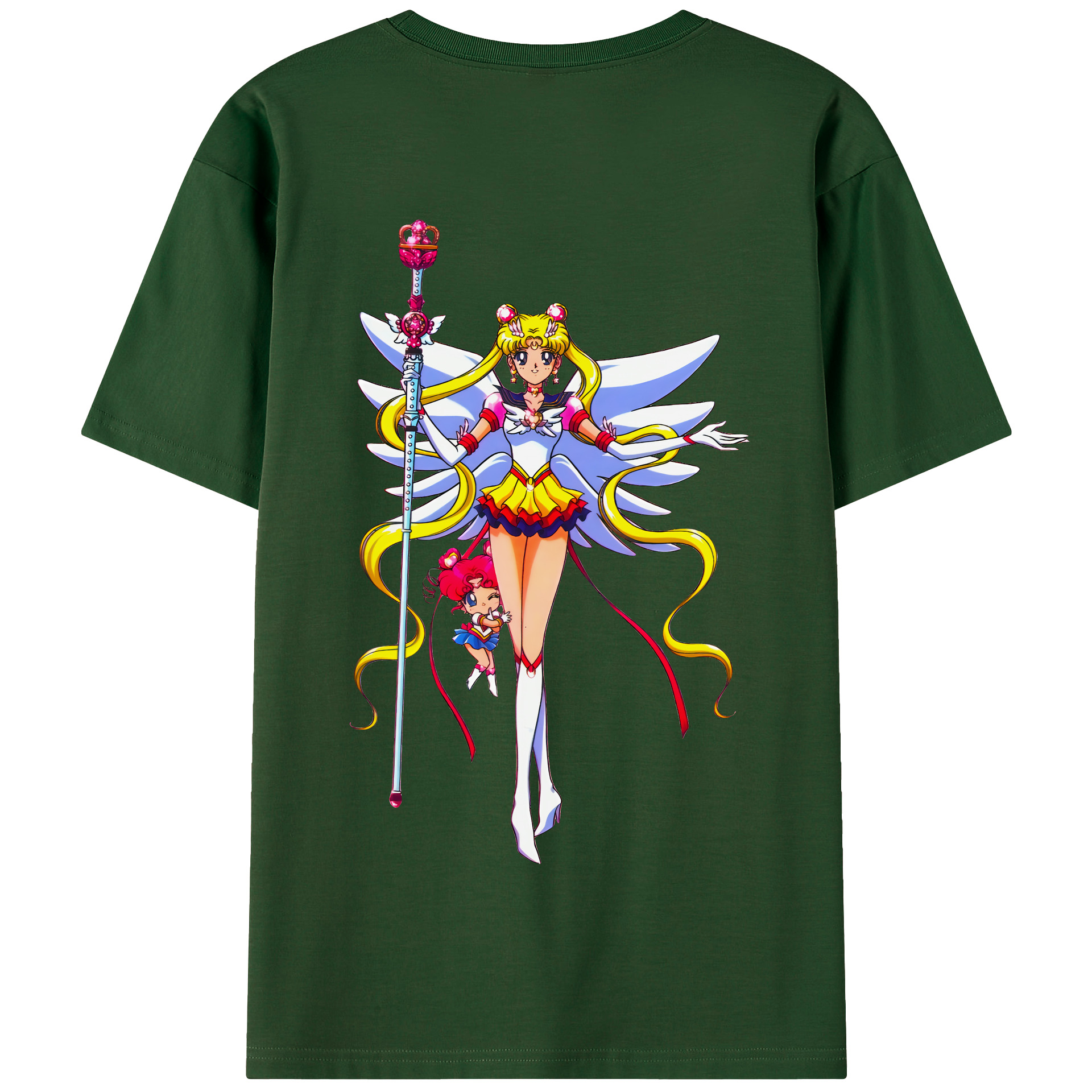 （画像用） 美少女戦士セーラームーン 月野 うさぎ つきの うさぎ Sailor Moon Tsukino Usagi 綿100％半袖Tシャツ（背面プリント）